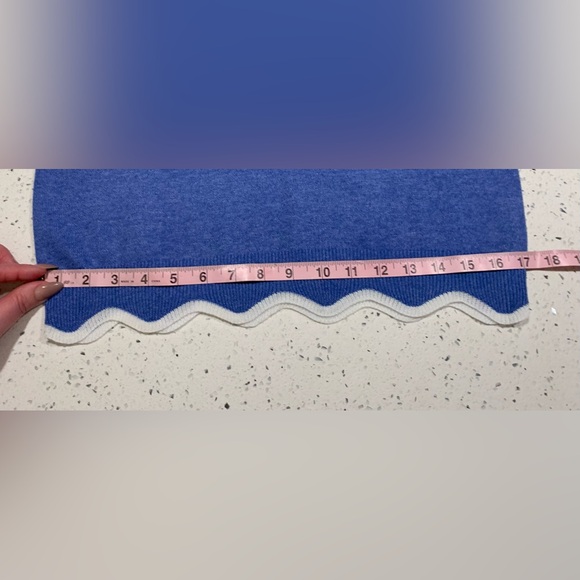 Misslook Marbled Blue Scalloped Neck Line & Hem Sweater Sz M NWOT - Picture 10 of 10